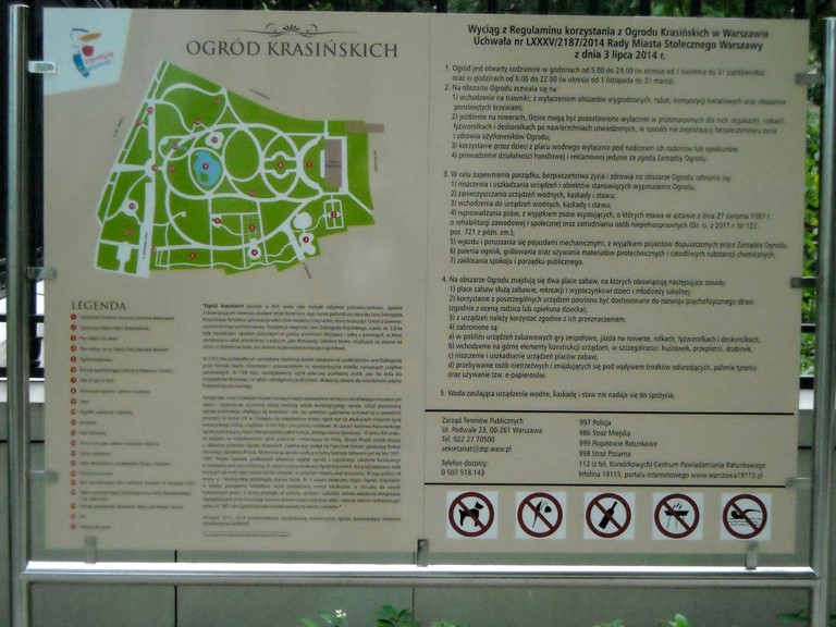 Regulamin Parku Krasińskich